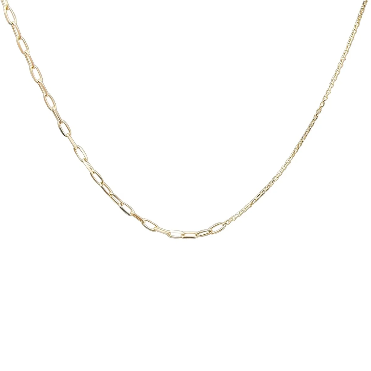 Trendy Paper Clip Chain Combine Cross Chain 14K Real Gold Women Jewelry Chain Link Necklaces
Trendy Paper Clip Chain Combine Cross Chain 14K Real Gold Women Jewelry Chain Link Necklaces