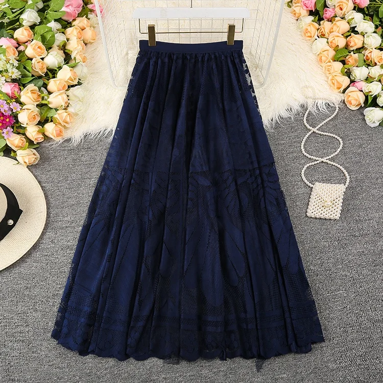 Wholesale Women Long Maxi Lace A-line Skirts New High Quality Elastic Waist Ladies Skirts Korean Style Elegant Skirts, Beige , white , black
Wholesale Women Long Maxi Lace A-line Skirts New High Quality Elastic Waist Ladies Skirts Korean Style Elegant Skirts, Beige , white , black