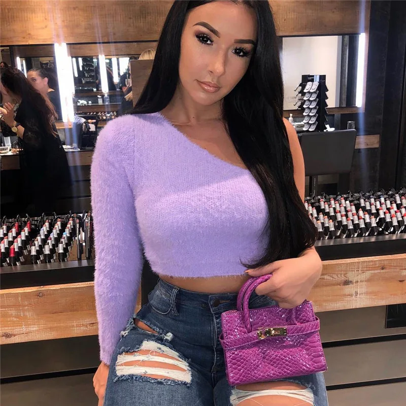 2021 Sexy One Shoulder Tops For Women Asymmetrical T Shirt Women Purple Womens Tshirts Casual Long Sleeve Crop Top
2021 Sexy One Shoulder Tops For Women Asymmetrical T Shirt Women Purple Womens Tshirts Casual Long Sleeve Crop Top