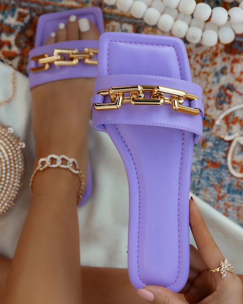 Women 2021 New Summer Sandal Chain Square Head Flip Flop Flat Bottom Leisure Large Size Fashionable Outdoor Beach Slippers
Women 2021 New Summer Sandal Chain Square Head Flip Flop Flat Bottom Leisure Large Size Fashionable Outdoor Beach Slippers