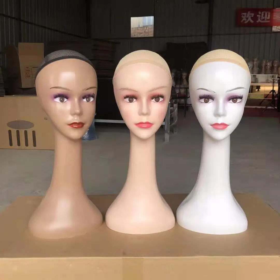

Wig Mannequin Head with Shoulder Manikin Model for Wigs With Shoulders Hat Necklace Glasses Scarf Display Stand PVC Plastic, Beige canvas head