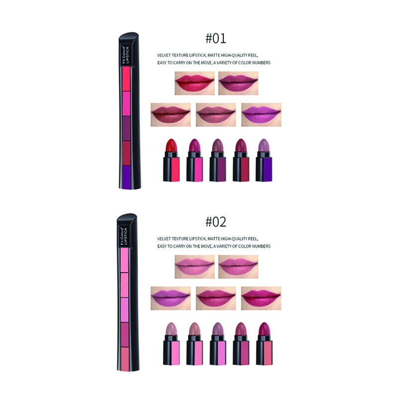 Multi Color Hot Sales New Style New Year Lipstick Daily Use 5 in 1 Matte Lipstick Mist Velour Lip Gloss Lipstick Makeup Set
Multi Color Hot Sales New Style New Year Lipstick Daily Use 5 in 1 Matte Lipstick Mist Velour Lip Gloss Lipstick Makeup Set