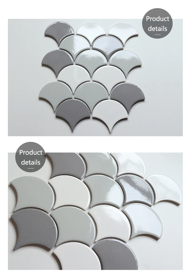 Xám Màu Sắc Hỗn Hợp Conchae Ngành Trang Trí Tráng Men Sứ Mosaic