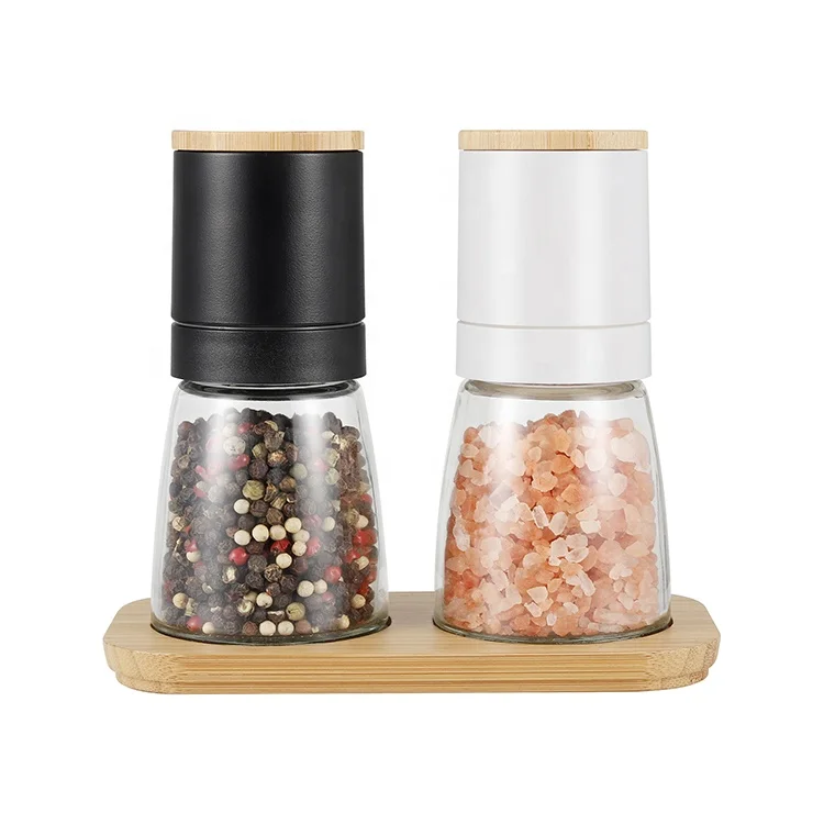 Manual Upside Down Plastic Top Bamboo Lid and Base 140mlx2 Glass Jar Ceramic Core Pepper Mill
Manual Upside Down Plastic Top Bamboo Lid and Base 140mlx2 Glass Jar Ceramic Core Pepper Mill