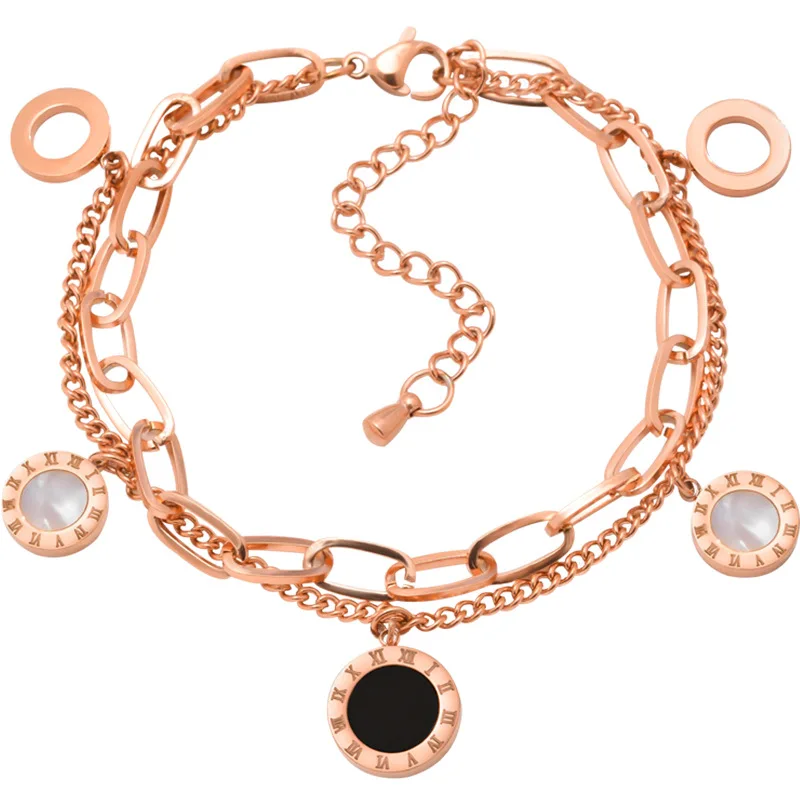 Famous Brand Jewelry Rose Gold Stainless Steel Roman numerals Bracelets & Bangles Female Charm Bracelet For Women, Gold, silver
Famous Brand Jewelry Rose Gold Stainless Steel Roman numerals Bracelets & Bangles Female Charm Bracelet For Women, Gold, silver