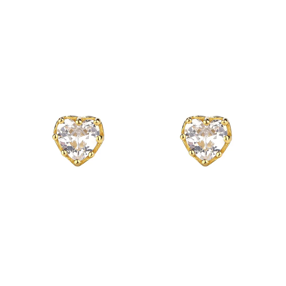 Delicate Fashion Sterling Silver Gold Plated Colorful Zircon Heart Shaped Stud Earrings Jewelry For Women
Delicate Fashion Sterling Silver Gold Plated Colorful Zircon Heart Shaped Stud Earrings Jewelry For Women