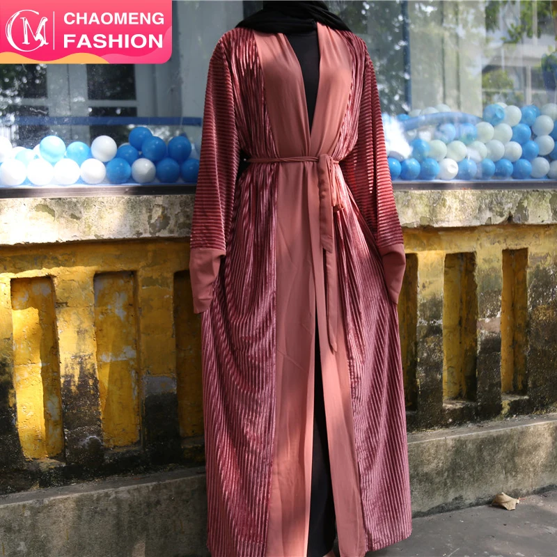 1671#2019 new arrival modest fashion velvet kimono cardigan islamic clothing women dresses dubai abaya, Black/purple
1671#2019 new arrival modest fashion velvet kimono cardigan islamic clothing women dresses dubai abaya, Black/purple
