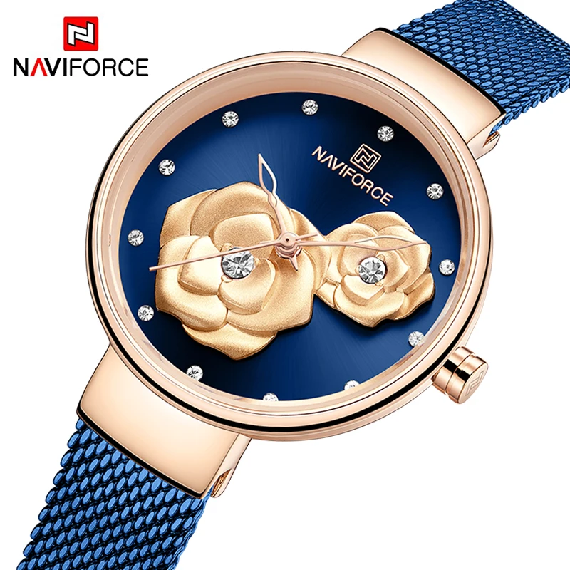 NAVIFORCE 5013 Top Luxury Brand Ladies Watch Fashion Creative 3D Rose Women wrist watches Casual Dress Clock Relogio Feminino
NAVIFORCE 5013 Top Luxury Brand Ladies Watch Fashion Creative 3D Rose Women wrist watches Casual Dress Clock Relogio Feminino