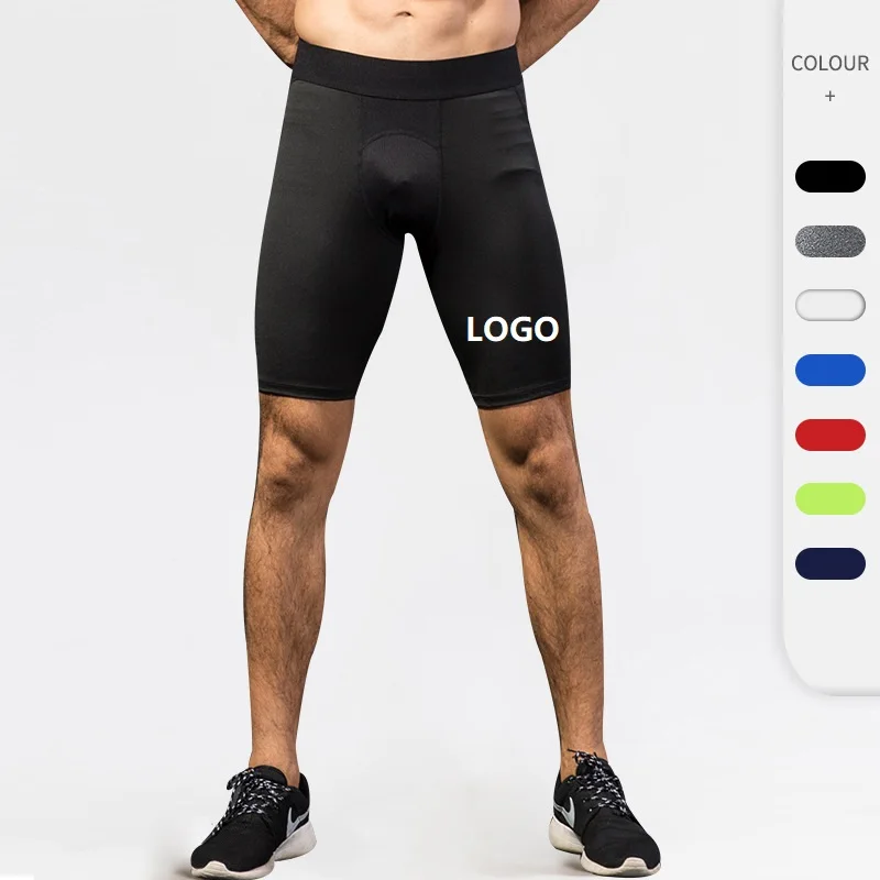 

Fitness Shorts Custom Logo 85% Polyester 15% Spandex Sportswear Fitness GYM Clothing Baselayer Men Workout Compression Shorts