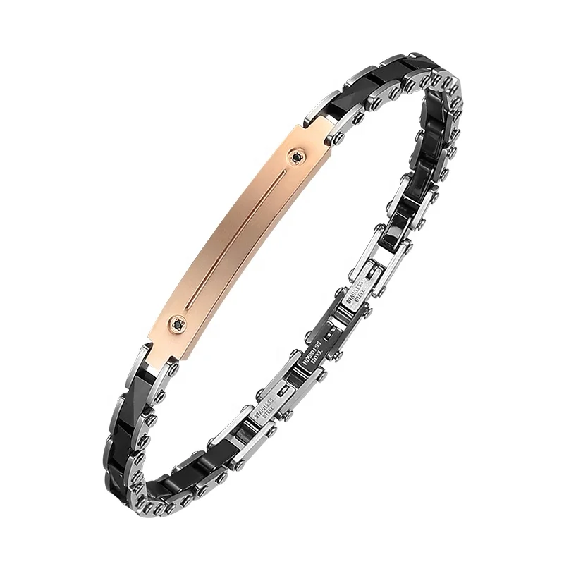Fashion Jewelry Custom Bracelet Stainless Steel Black Ceramic Bracelet Rose Gold Stainless Steel Italian Mens Bracelets
Fashion Jewelry Custom Bracelet Stainless Steel Black Ceramic Bracelet Rose Gold Stainless Steel Italian Mens Bracelets
