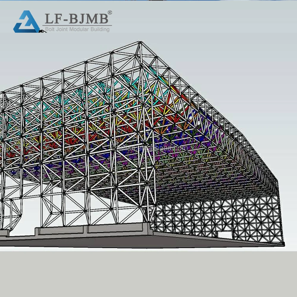 lf 组飞机机库飞机空间框架屋顶钢结构屋顶天花板结构