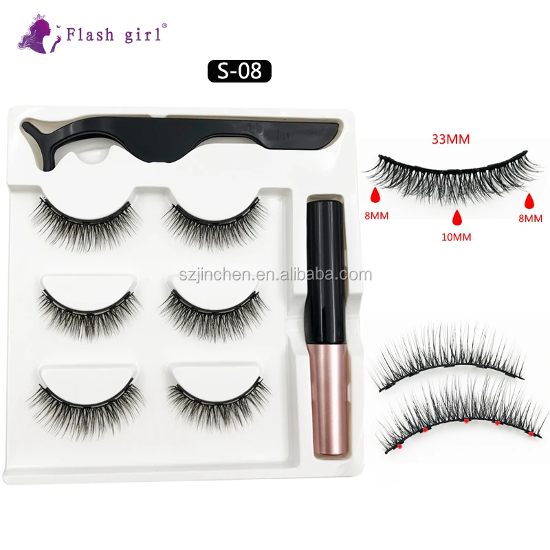Flash girl newest 3D magnetic eyelashes S08 magnetic liquid eyeliner super natural magnetic eyelashes and tweezers set, Black
Flash girl newest 3D magnetic eyelashes S08 magnetic liquid eyeliner super natural magnetic eyelashes and tweezers set, Black
