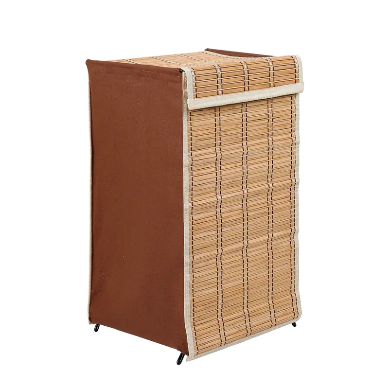 household basket collapsible bamboo lid cover folding laundry hamper storage, Natural and brown
household basket collapsible bamboo lid cover folding laundry hamper storage, Natural and brown