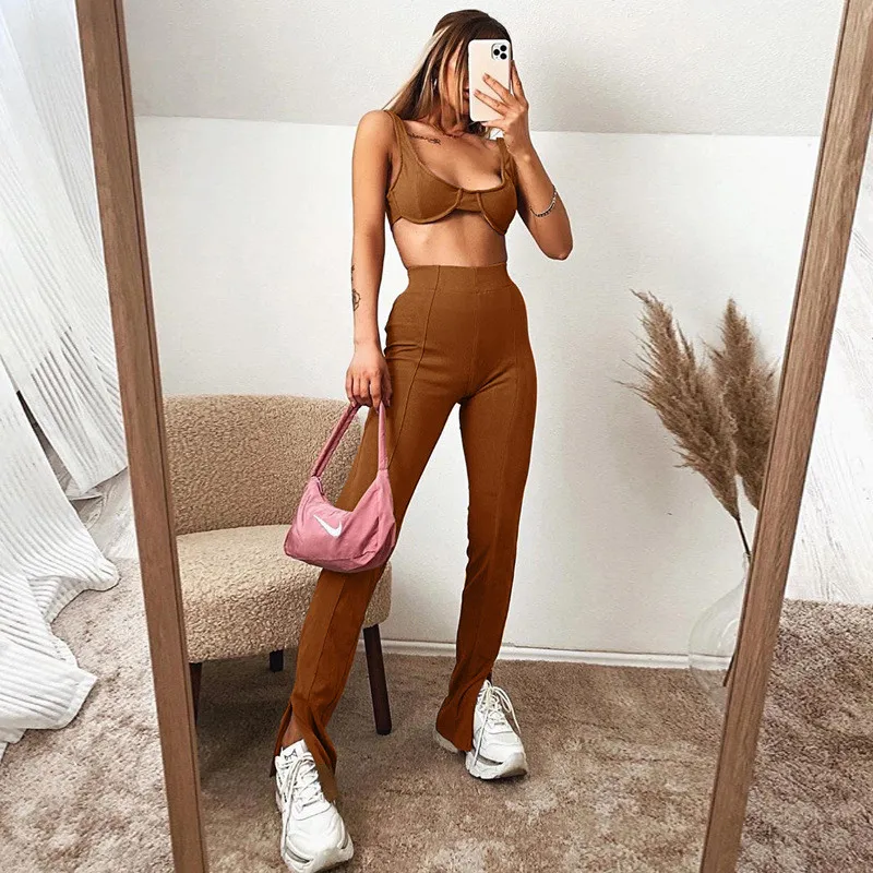 2021 Summer Clothes Ladies U-Neck Tank Top Stacked Pants Two Piece Set Birthday Outfit For Women 2 Piece Stack Pants Sets
2021 Summer Clothes Ladies U-Neck Tank Top Stacked Pants Two Piece Set Birthday Outfit For Women 2 Piece Stack Pants Sets