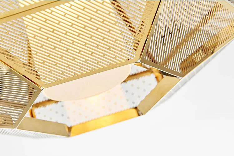 Nordic modern industrial stainless steel diamondshape pendant light led