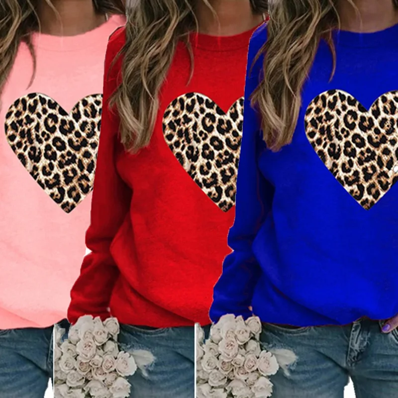 2021 New Designer Fashion Ladies Fall Casual Ladies Leopard heart Print Long Sleeve T Shirts home pajamas sleepwear Women Tops
2021 New Designer Fashion Ladies Fall Casual Ladies Leopard heart Print Long Sleeve T Shirts home pajamas sleepwear Women Tops