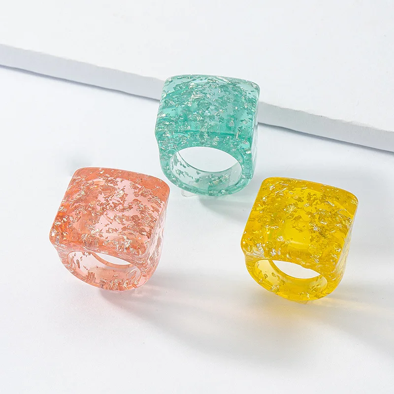 3pcs set Geometric Silver Foil Acrylic Chunky Index Finger Rings Chunky Square Resin Finger Ring, As picture
3pcs set Geometric Silver Foil Acrylic Chunky Index Finger Rings Chunky Square Resin Finger Ring, As picture