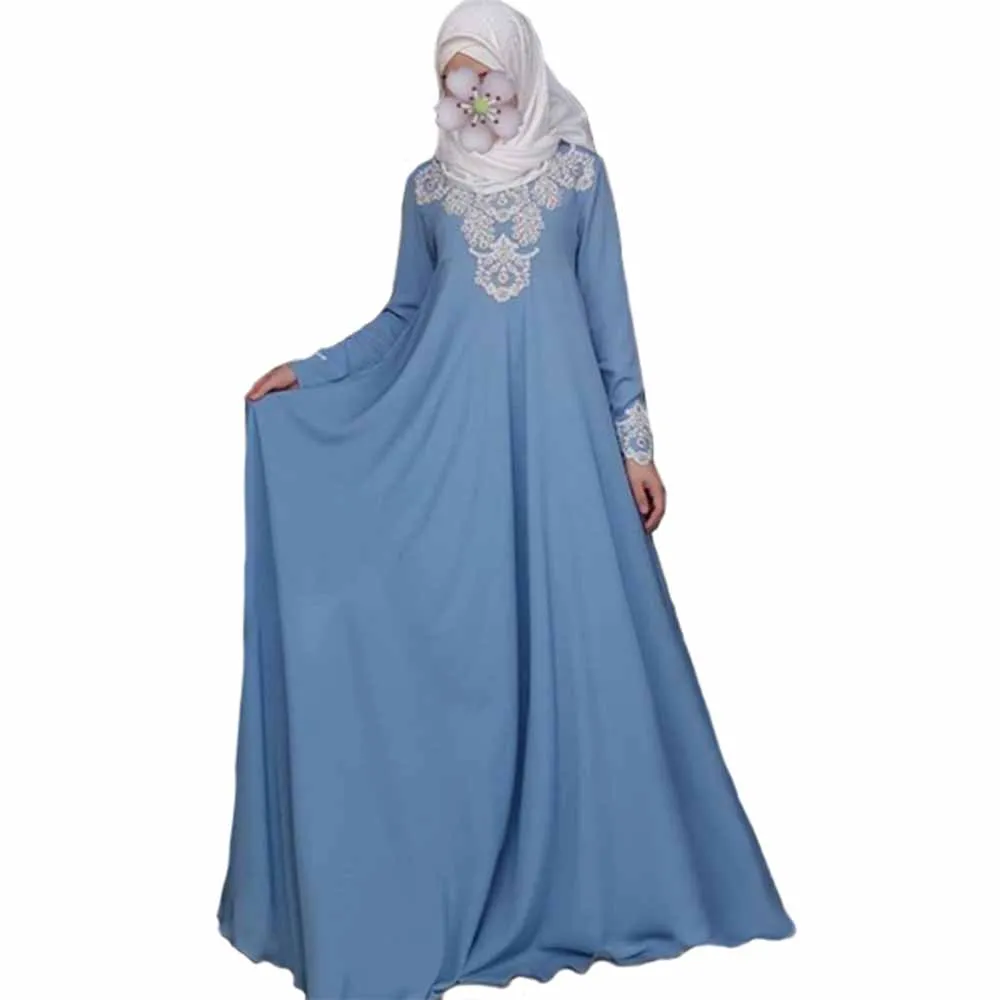 

Muslim Women Long Sleeve Hijab Dress Maxi Abaya Jalabiya Islamic Women Dress Clothing Robe Kaftan Moroccan Fashion