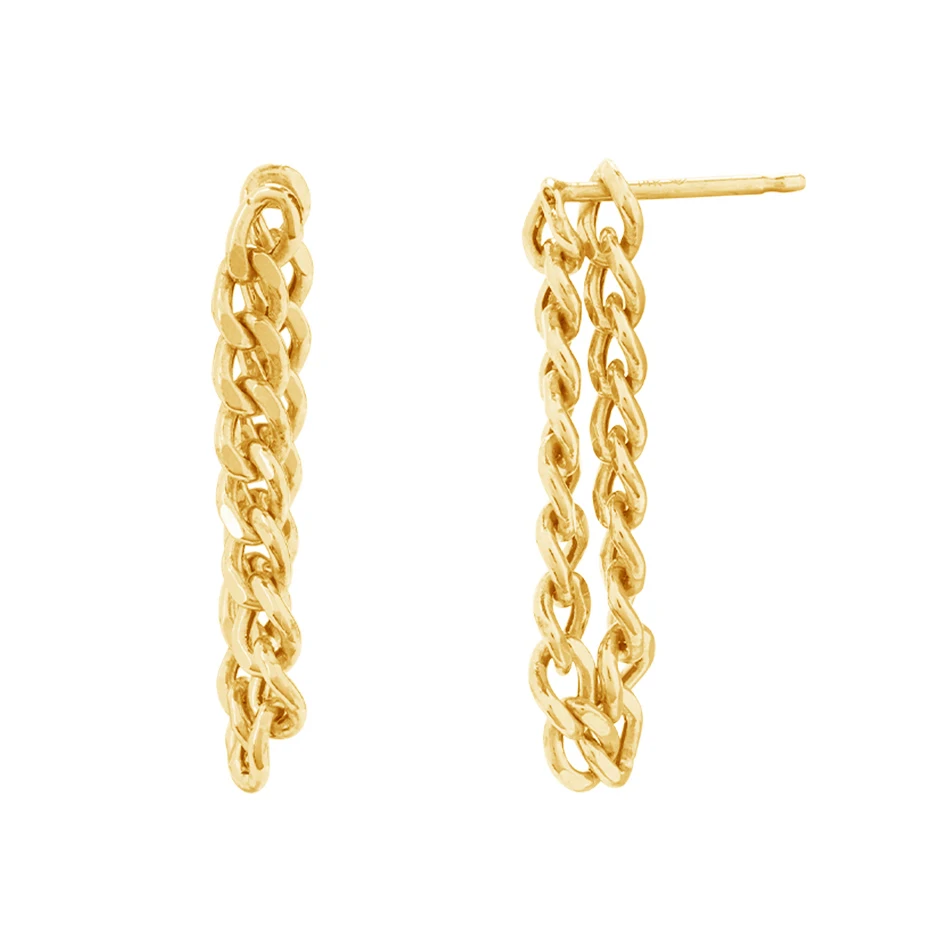 trendy 18k gold plated minimalist design jewelry 925 sterling silver dangling curb chain stud earrings
trendy 18k gold plated minimalist design jewelry 925 sterling silver dangling curb chain stud earrings