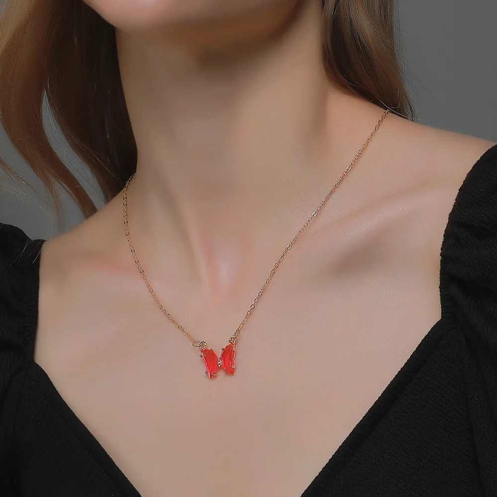 Cute Butterfly Pendant Necklace For Women Statement Necklace Korean Fashion Glass Crystal Necklace Jewelry, Picture colors
Cute Butterfly Pendant Necklace For Women Statement Necklace Korean Fashion Glass Crystal Necklace Jewelry, Picture colors