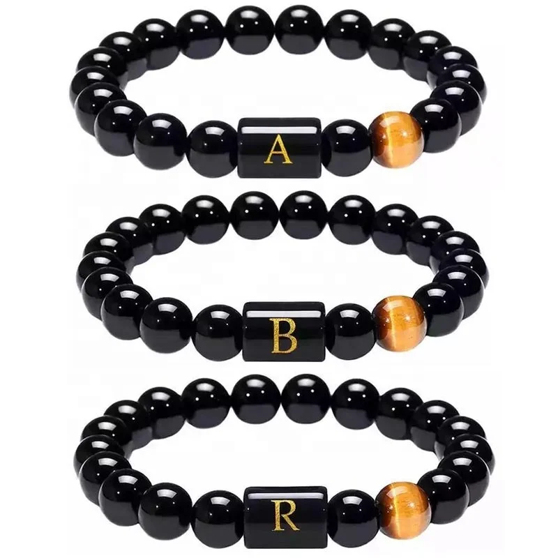 Wholesale crystal beads bracelet 26 English letter bracelet natural tiger's eye stone bracelet for Men and women
Wholesale crystal beads bracelet 26 English letter bracelet natural tiger's eye stone bracelet for Men and women
