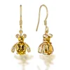 2019 new design drop earrings 14K gold bee shaped citrine dangle natural gemstone earrings
