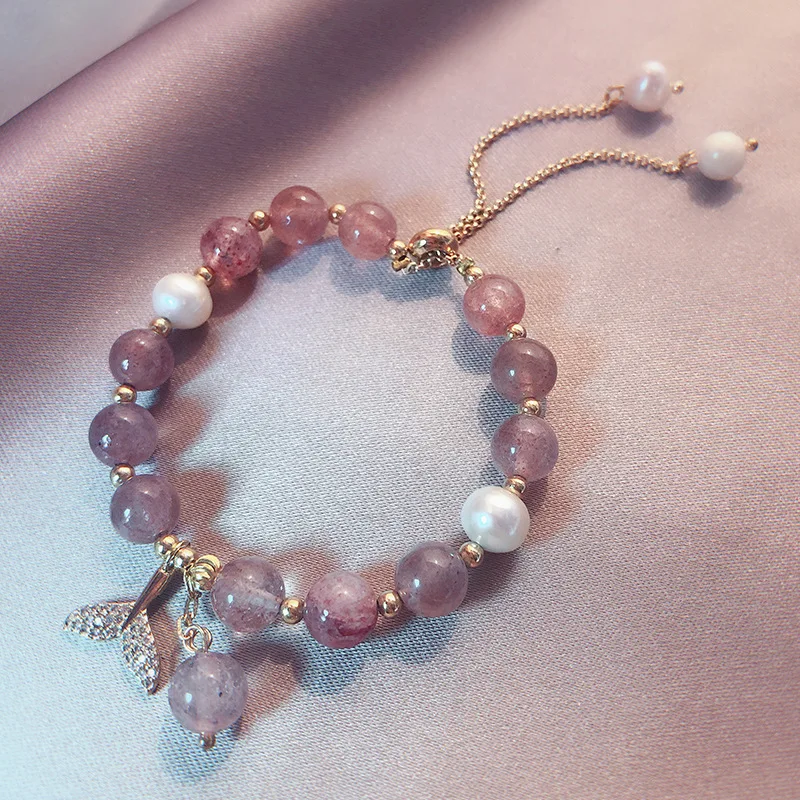 New style mermaid tail hair crystal strawberry women Wholesale Korean style explosive pearl crystal bracelet
New style mermaid tail hair crystal strawberry women Wholesale Korean style explosive pearl crystal bracelet