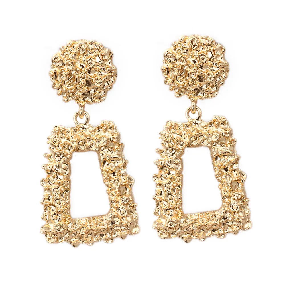 Hot selling korean simple geometric relief retro fashion acrylic earrings jewelry 
Hot selling korean simple geometric relief retro fashion acrylic earrings jewelry