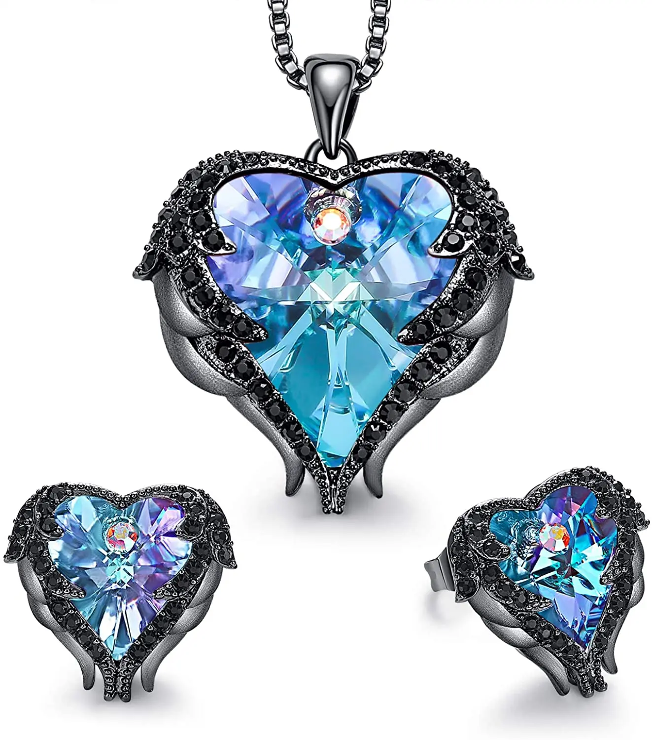 2021 Custom Popular Angel Wing Love Heart Necklaces and Earrings Silver Tone/Gold Tone Jewelry Women Sets
2021 Custom Popular Angel Wing Love Heart Necklaces and Earrings Silver Tone/Gold Tone Jewelry Women Sets