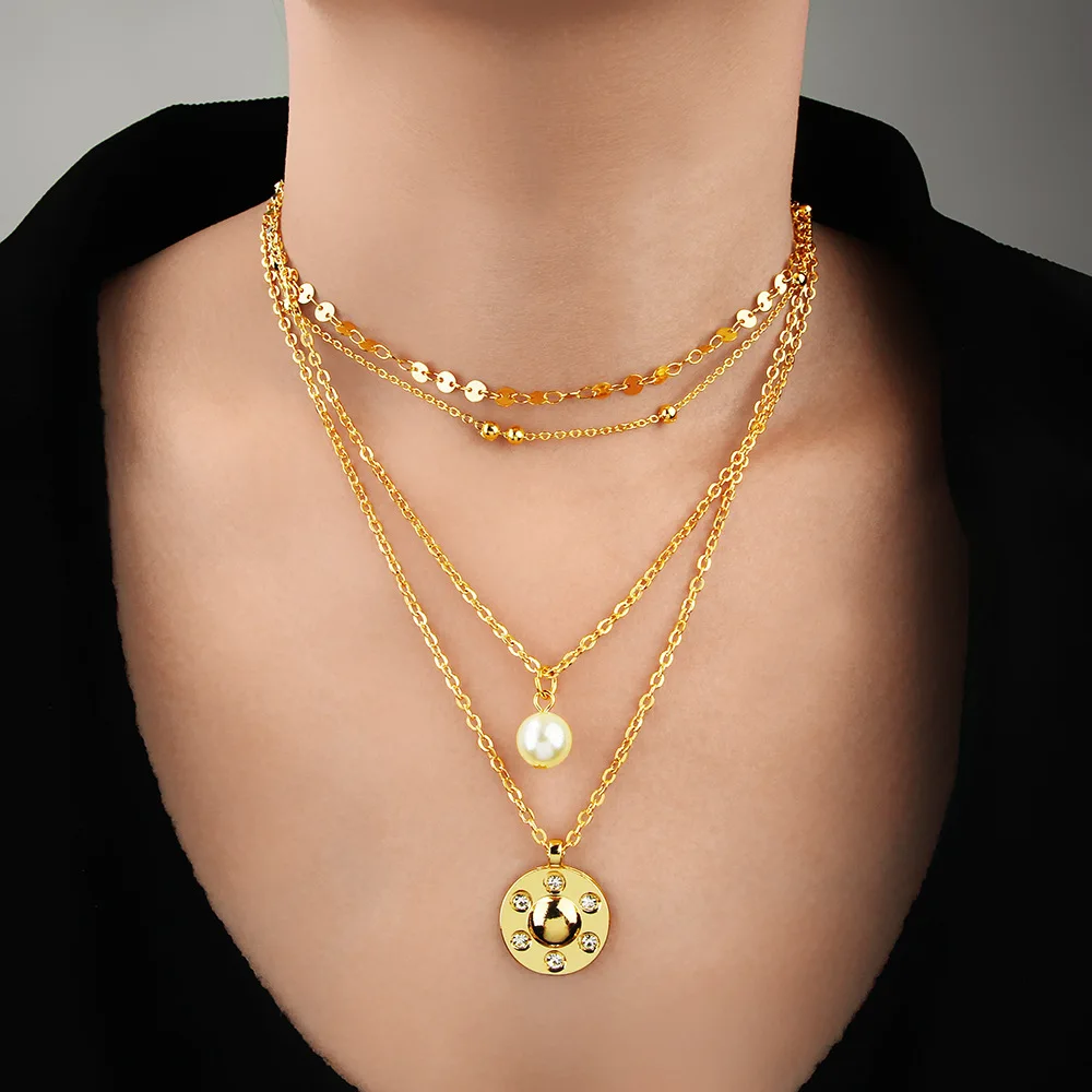 Best Selling Gold Multi Layered Necklace Women Fashion Pearl Pendant Necklace Wholesale, As picture show
Best Selling Gold Multi Layered Necklace Women Fashion Pearl Pendant Necklace Wholesale, As picture show