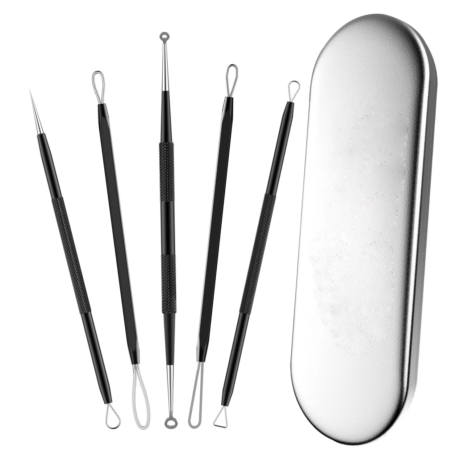 

Blackhead Remover Acne Comedone Zit Extractor Kit for Nose Facial Pore, Blemish Whitehead Extraction Pimple Popper Needle Tool