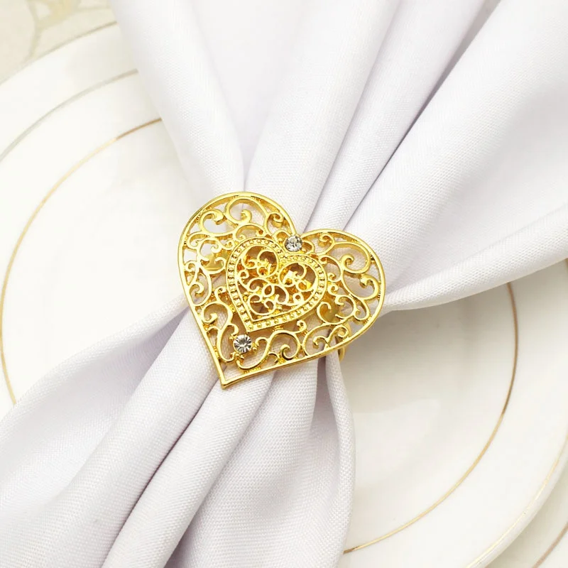 New Gold Heart Shape Crystal Napkin Ring for Wedding Valentine's Day Gold/Rose Gold Metal Napkin Buckle Decoration HWW29
New Gold Heart Shape Crystal Napkin Ring for Wedding Valentine's Day Gold/Rose Gold Metal Napkin Buckle Decoration HWW29