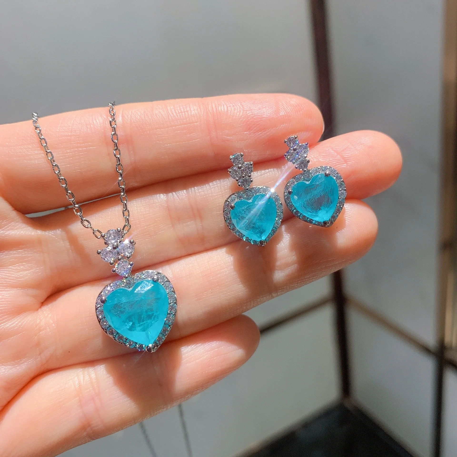 New Arrival Tourmaline Gemstone Lab Diamonds Pendant Necklace Earrings Jewelry Set for Women, Customized color
New Arrival Tourmaline Gemstone Lab Diamonds Pendant Necklace Earrings Jewelry Set for Women, Customized color