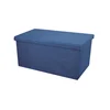 modern home furniture cheap blue cube polyester linen storage ottoman bed bench for sale