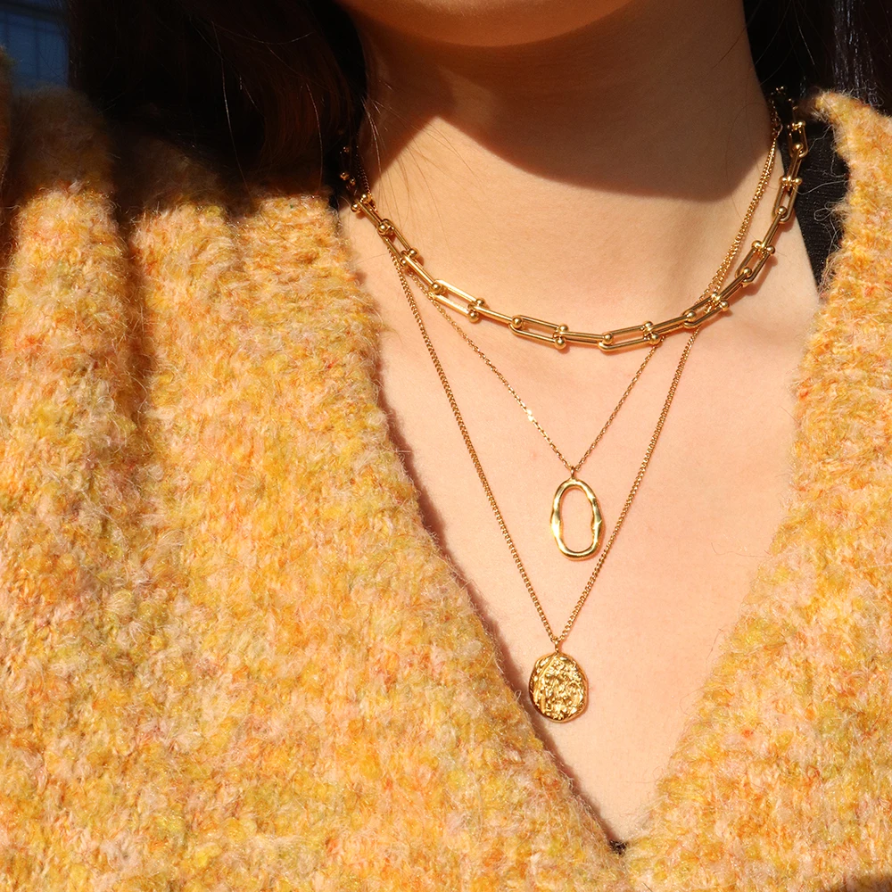 Chris April In stock 316L stainless steel simple PVD gold plated fine jewelry necklaces
Chris April In stock 316L stainless steel simple PVD gold plated fine jewelry necklaces