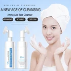 Custom Wholesale Private Label Women Deep Cleaning Amino Acid Facial Foaming Washing Pore Face Cleanser with Soft Brush