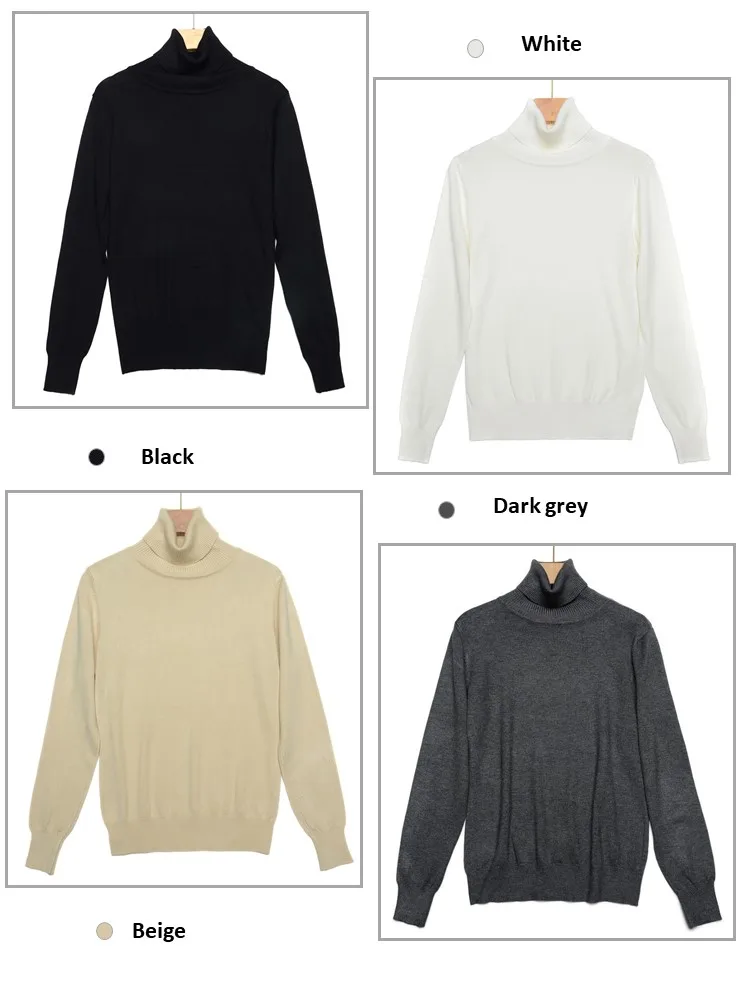 Amazon Hot Sale Long Sleeve Pullover Basic Blank Womens Turtleneck Sweater