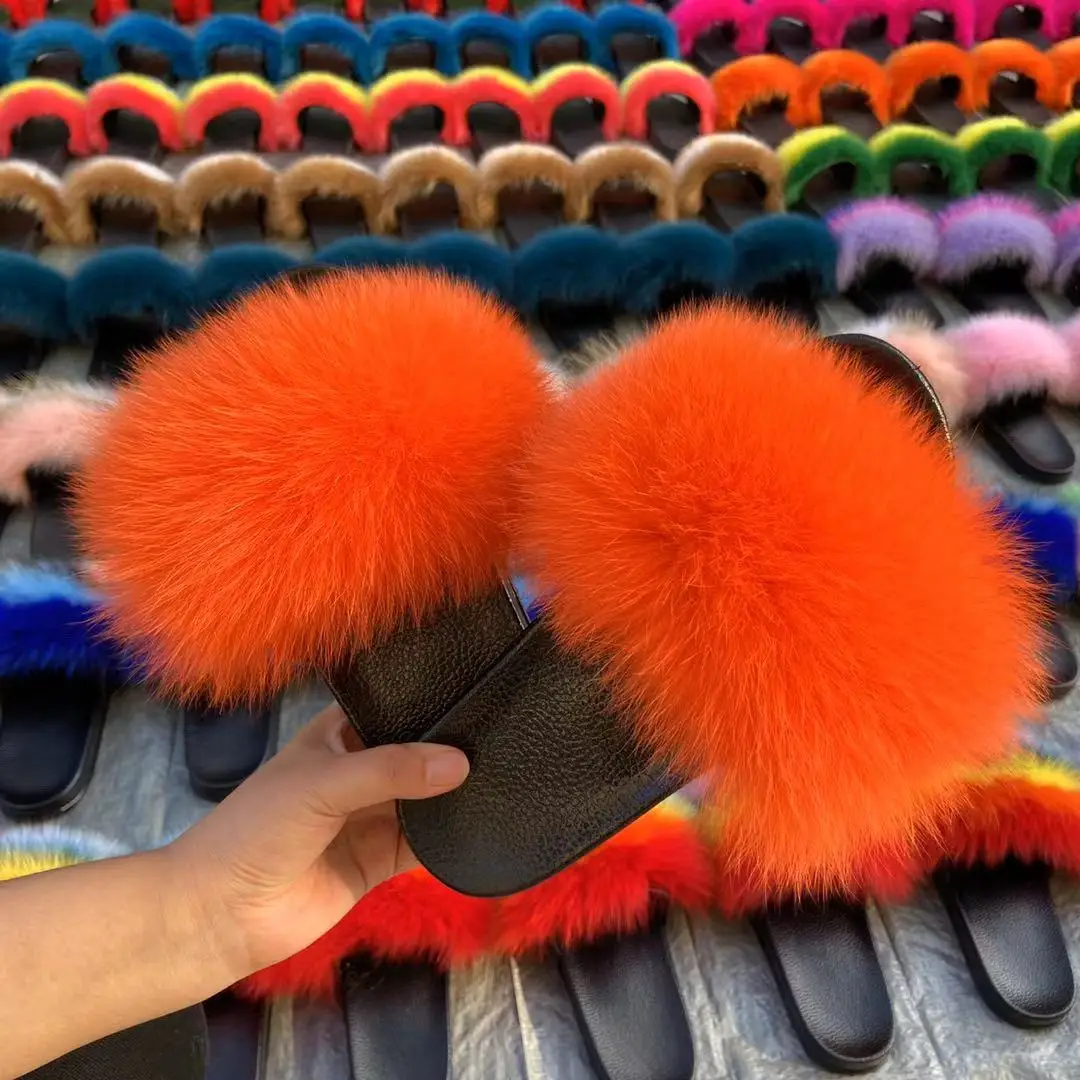 On Sale Women Cheap Fluffy Fur Slide Sandals Soft PVC Sole Real fox Fluffy Fur Slippers, Customized color
On Sale Women Cheap Fluffy Fur Slide Sandals Soft PVC Sole Real fox Fluffy Fur Slippers, Customized color