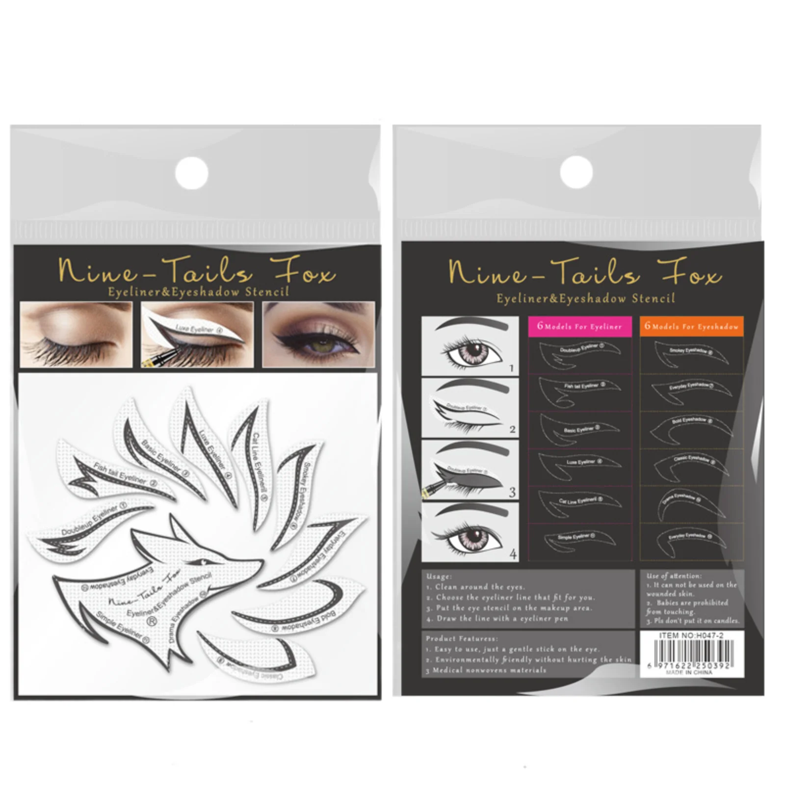 

Skyey Care Fox Shape Eyeshadow Eyeliner Stencil Sticker Temporary Magic Instant Eyeliner Eye Makeup Stickers