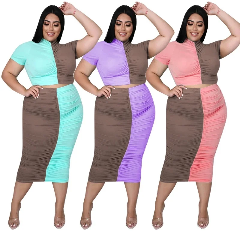 BOBOYU 5XL plus size women clothing high neck crop top with ruched maxi skirt set casual color block printed two piece set, 3 colors as picture
BOBOYU 5XL plus size women clothing high neck crop top with ruched maxi skirt set casual color block printed two piece set, 3 colors as picture