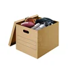 Decorative Folding Cardboard Storage Moving Box with Handles,Home Office Corrugated Carton Smooth Moving Box