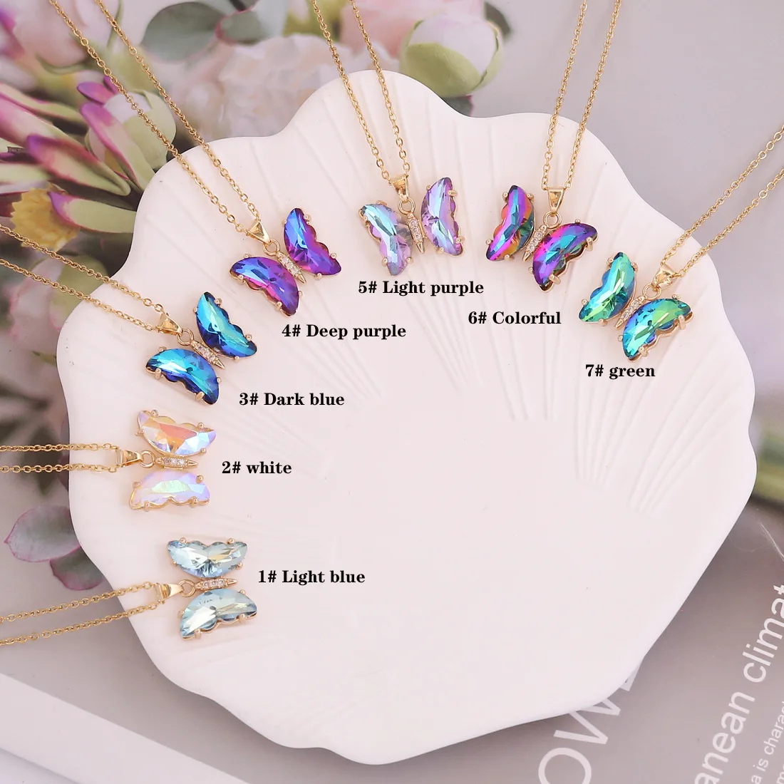 Bohemian Multi Color 18k Gold Plated Stainless Steel Butterfly Pendant Necklace 20mm Gradient Colored Crystal Butterfly Necklace
Bohemian Multi Color 18k Gold Plated Stainless Steel Butterfly Pendant Necklace 20mm Gradient Colored Crystal Butterfly Necklace