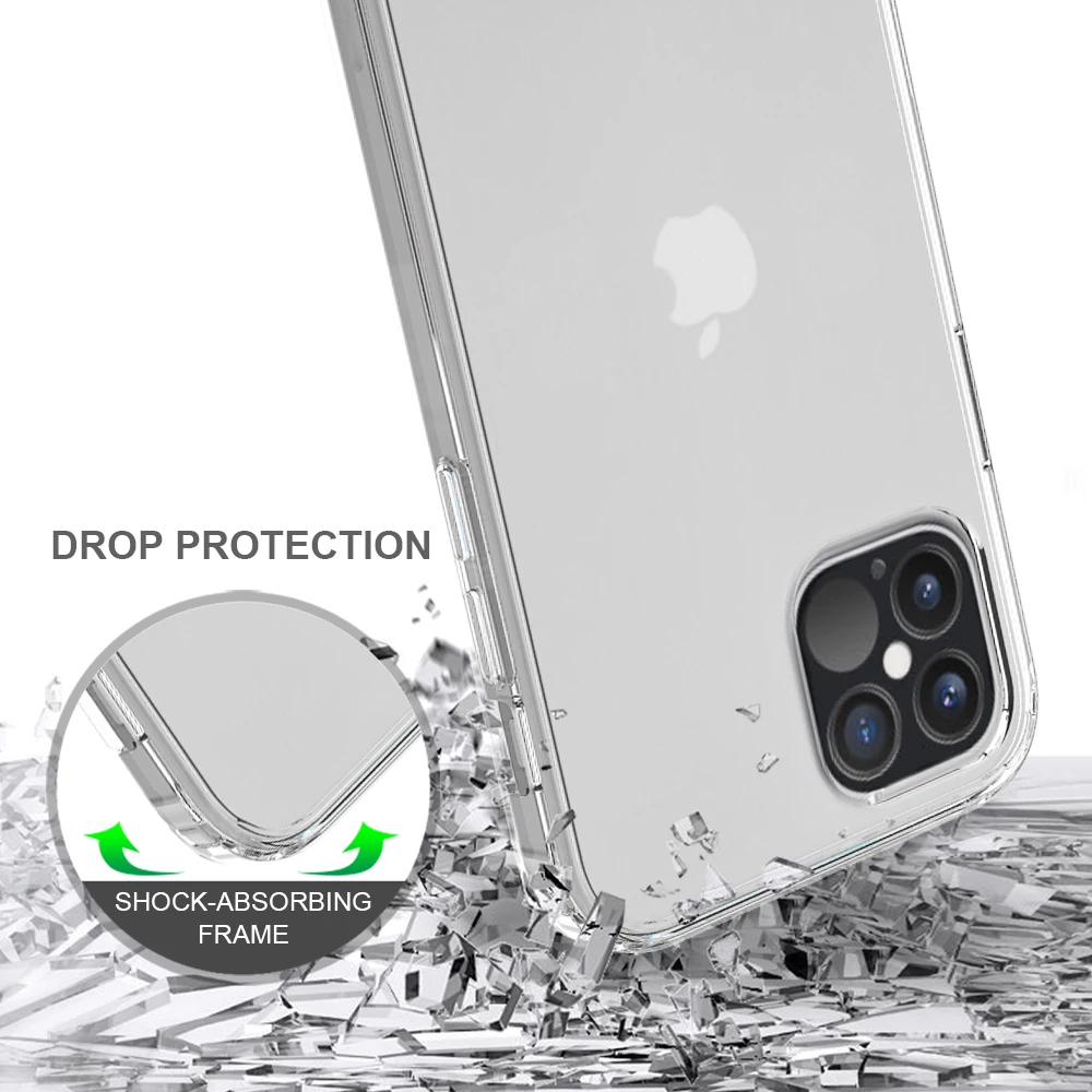 Wholesale Hybrid Clear Transparent Soft TPU Edge Protective Phone Cover for iPhone 12 6.1'' Case
Wholesale Hybrid Clear Transparent Soft TPU Edge Protective Phone Cover for iPhone 12 6.1'' Case