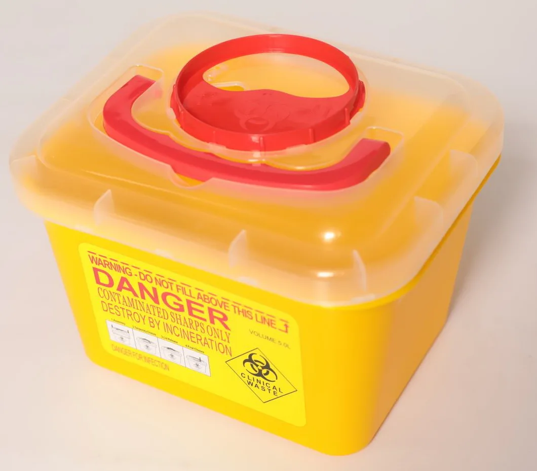 5l 5 liter litre Disposable Plastic biohazard medical safety sharp box