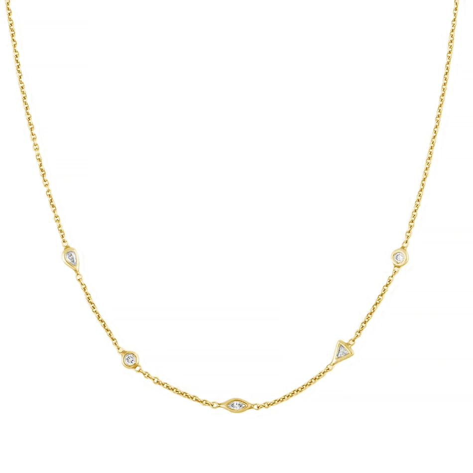 Luxury Band 925 Sterling Silver 18K gold Plated 5 different shapes spaced out choker necklace For Woman
Luxury Band 925 Sterling Silver 18K gold Plated 5 different shapes spaced out choker necklace For Woman