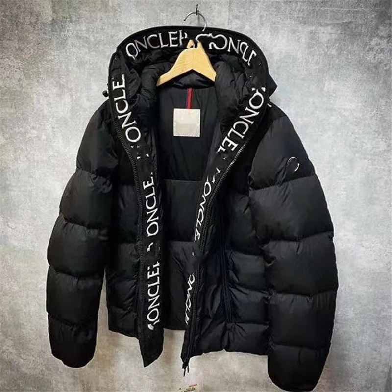 Winter Down Coat Hoodie Puffer Cotton-Padded Jacket With Letter Printing Webbing With Zipper And Thickening Men'S Jacket
Winter Down Coat Hoodie Puffer Cotton-Padded Jacket With Letter Printing Webbing With Zipper And Thickening Men'S Jacket