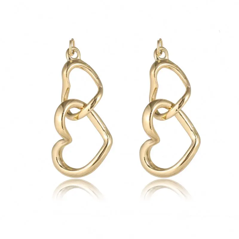 Female Fashion Simple Double Heart Pendant Necklace 18k Gold Diy Accessories Handmade Jewelry, Gold color 
Female Fashion Simple Double Heart Pendant Necklace 18k Gold Diy Accessories Handmade Jewelry, Gold color