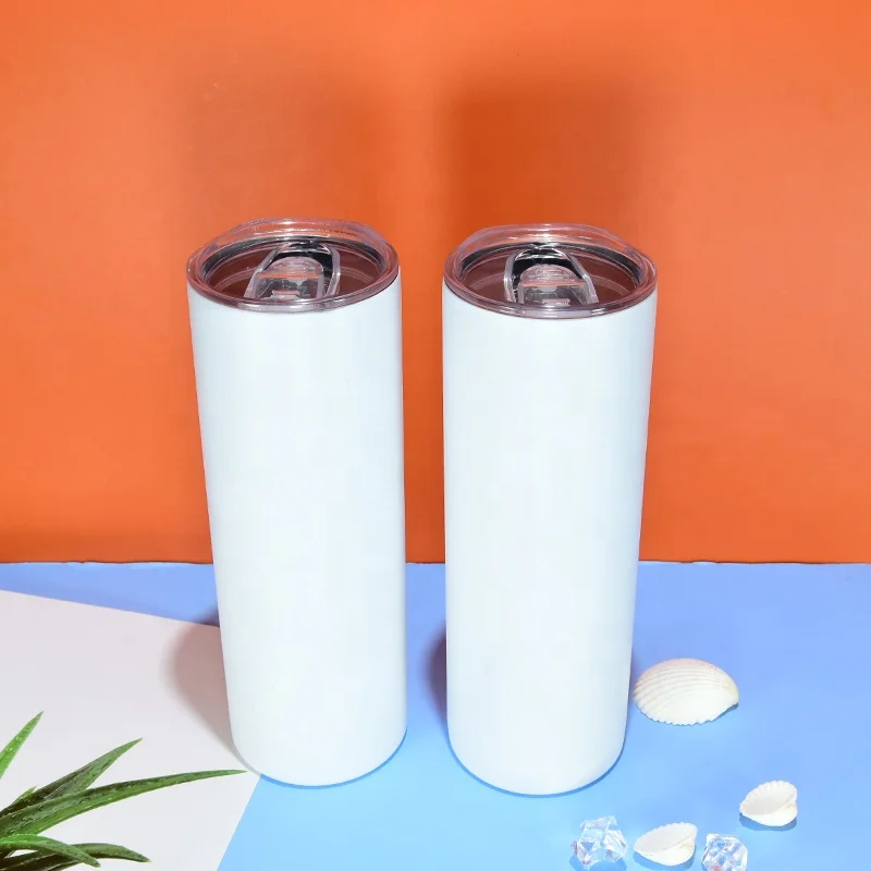 

US Warehouse 20oz Sublimation Double Wall Stainless Steel Vacuum Insulated Sublimation Blanks Skinny Tumblers with Straw