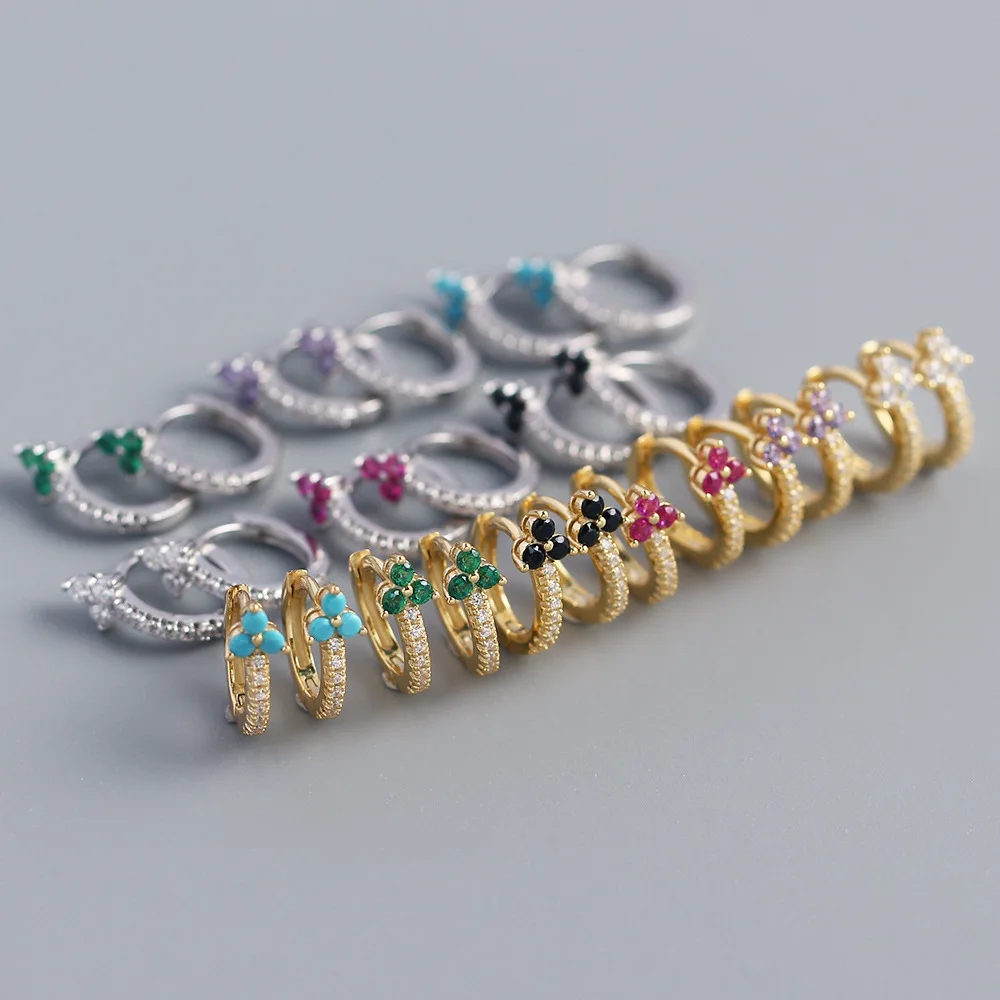 Fine Jewelry 925 Sterling Silver Small Hoop Earring Real Gold Plated Flower Iced Out CZ Cubic Zirconia Earrings YF3006
Fine Jewelry 925 Sterling Silver Small Hoop Earring Real Gold Plated Flower Iced Out CZ Cubic Zirconia Earrings YF3006