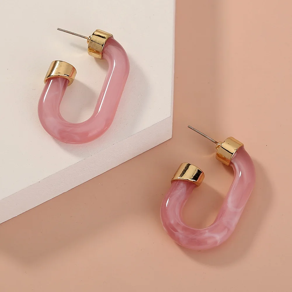 NE947 New Korea Colorful Resin Geometric C shape Hoop Women Earrings Retro Handmade Simple Candy Color Resin Earring
NE947 New Korea Colorful Resin Geometric C shape Hoop Women Earrings Retro Handmade Simple Candy Color Resin Earring